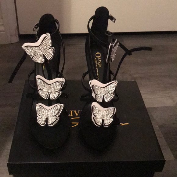 Black butterfly high heels - Picture 2 of 2